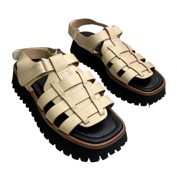 Labucq Cream Platform Sandals - Picture 4 of 16